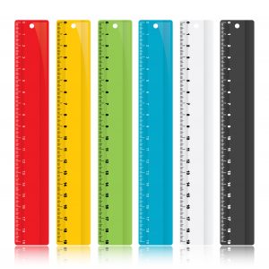 6 colored rulers