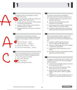 How to bubble the SAT: write answer letters in the margin