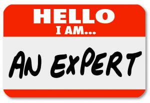 Hello I am an expert name tag